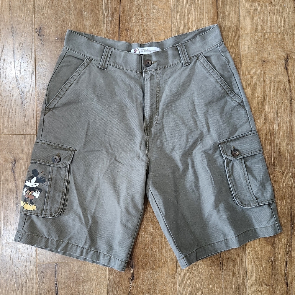 Vtg Disney Mickey Mouse Cargo Shorts 36 Dad Y2K Grunge Hipster  90s Casual Retro